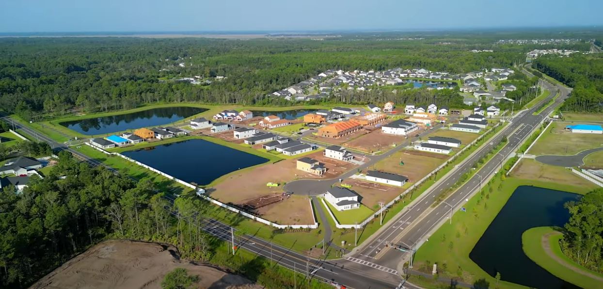 Aerial view of Concourse Crossing, USDA-eligible community in Fernandina Beach, FL