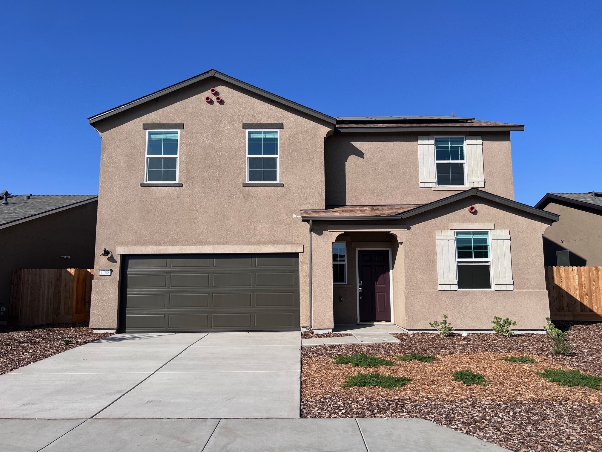 A house with a garage.
