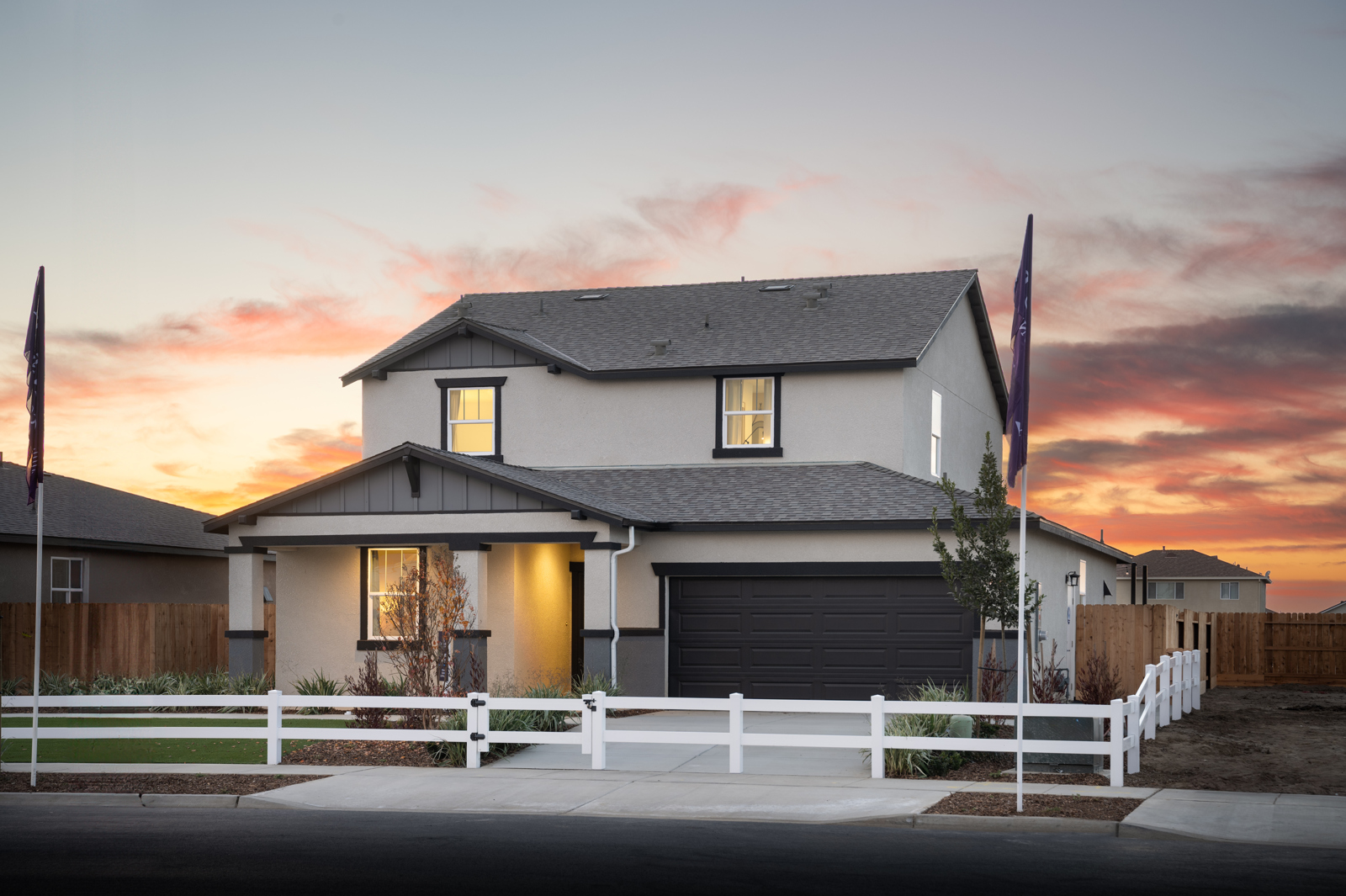 A house with a fence around it.