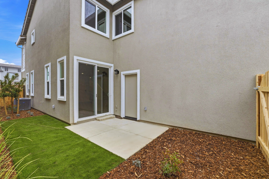 A house with a front yard.