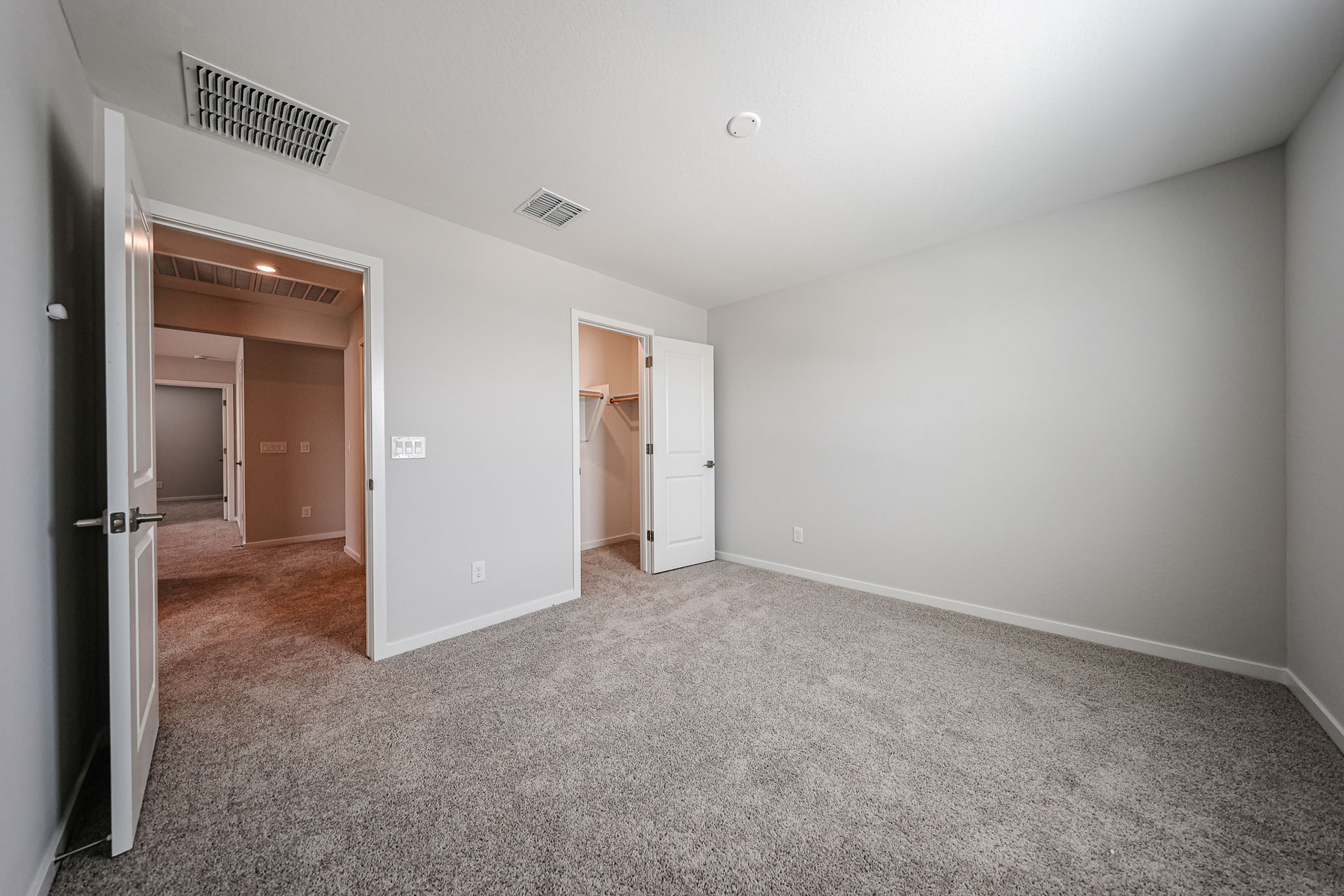 A hallway with doors.
