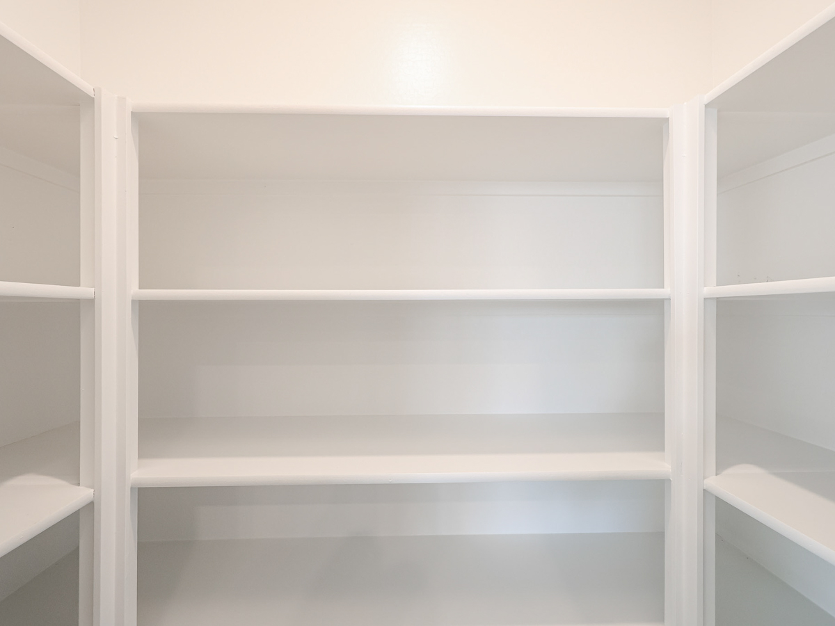 A white shelf with white shelves.