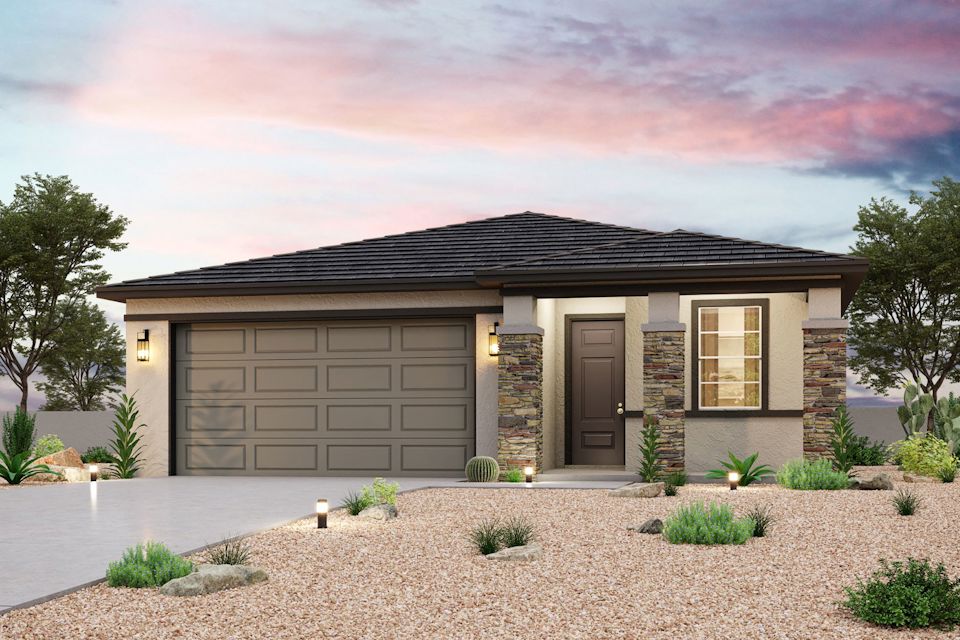 A house with a driveway.
