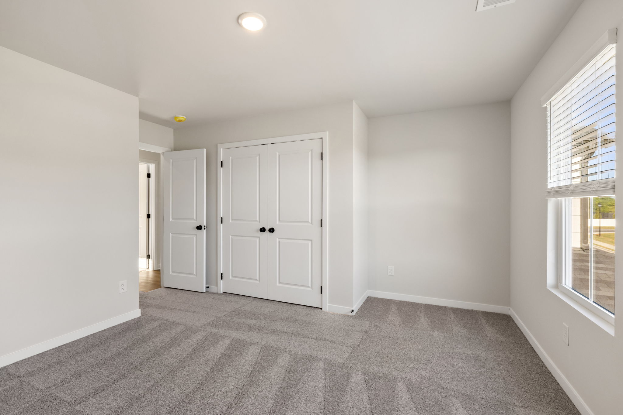 A room with white doors.