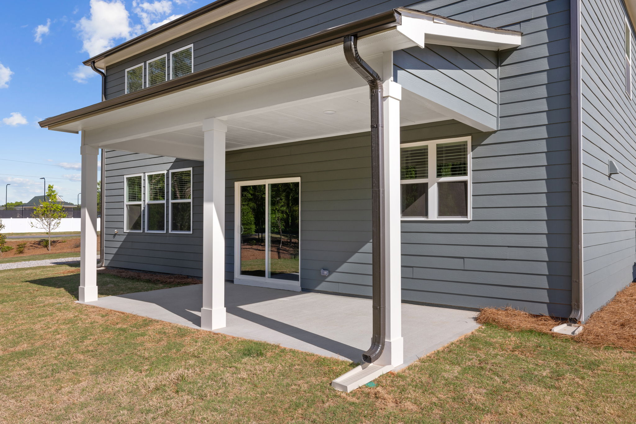 A house with a garage.