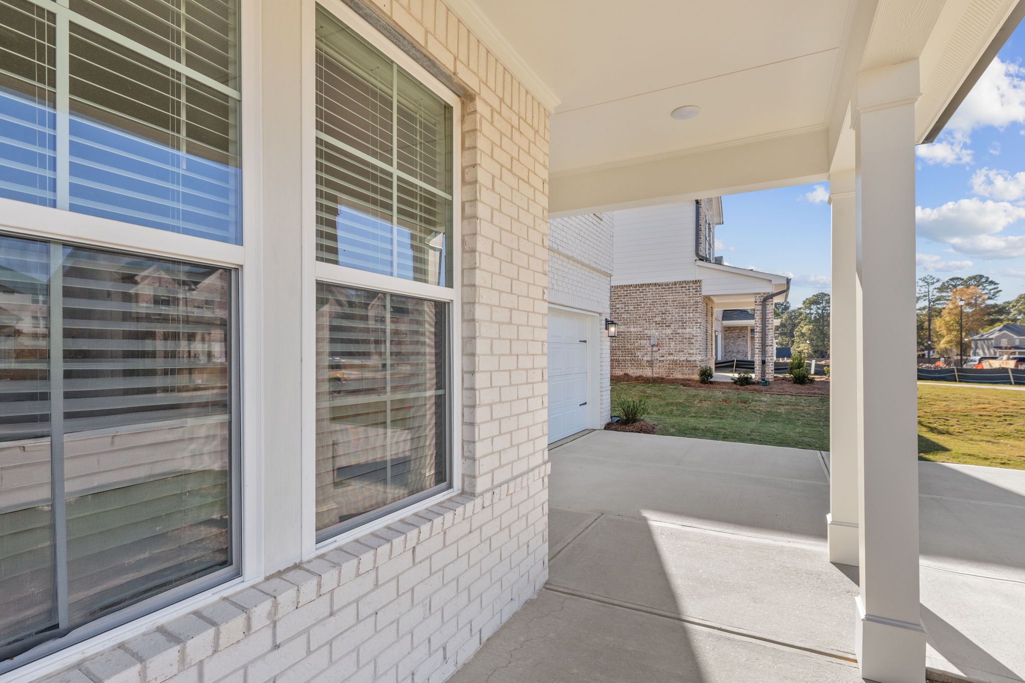 A white building with windows.