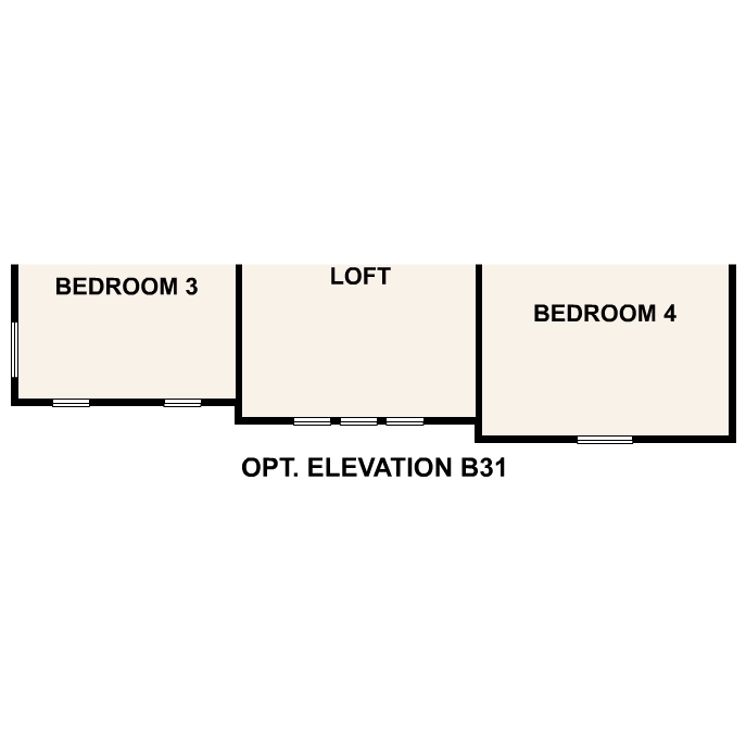 Second Floor Architecture Options of Dogwood Plan by Century Communities