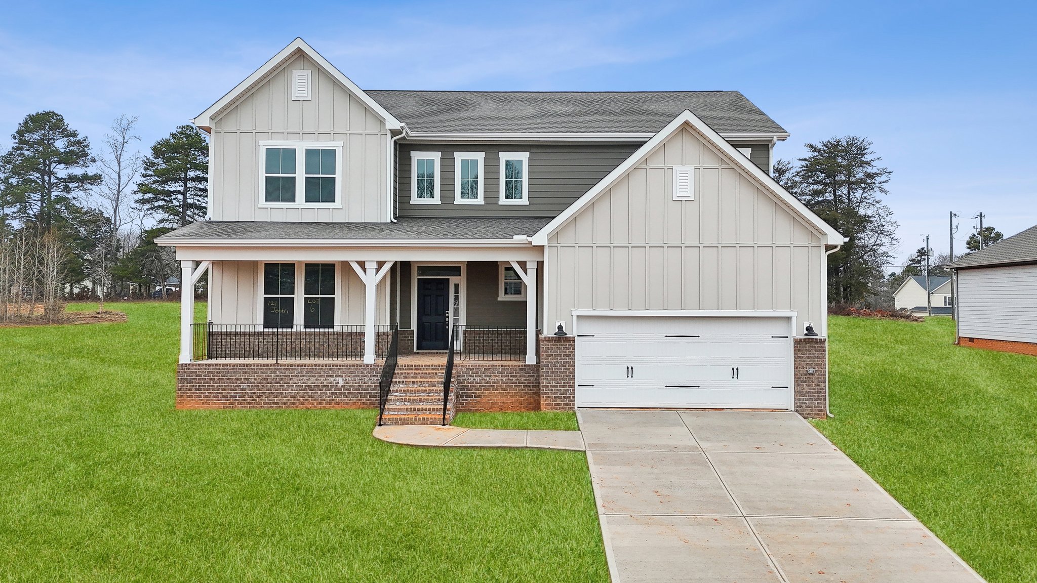A house with a driveway.