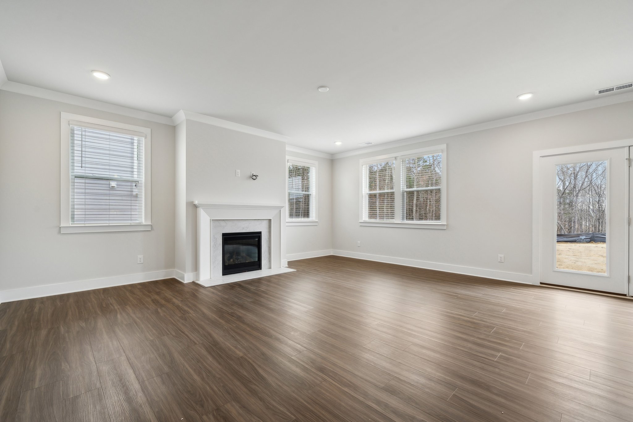 A large empty living room.