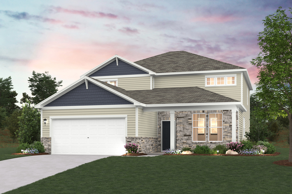 A house with a garage.