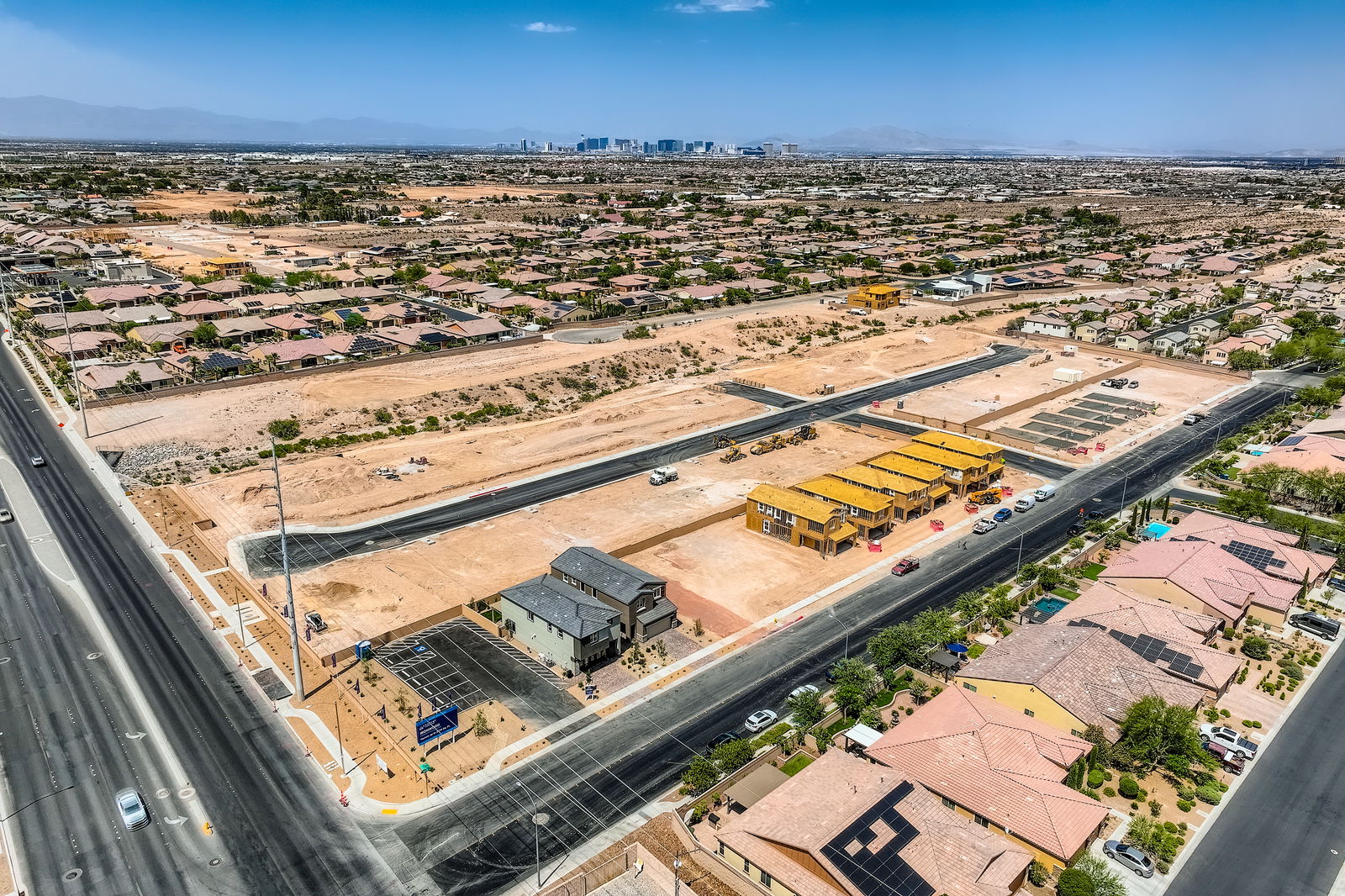 A high angle view of a road.