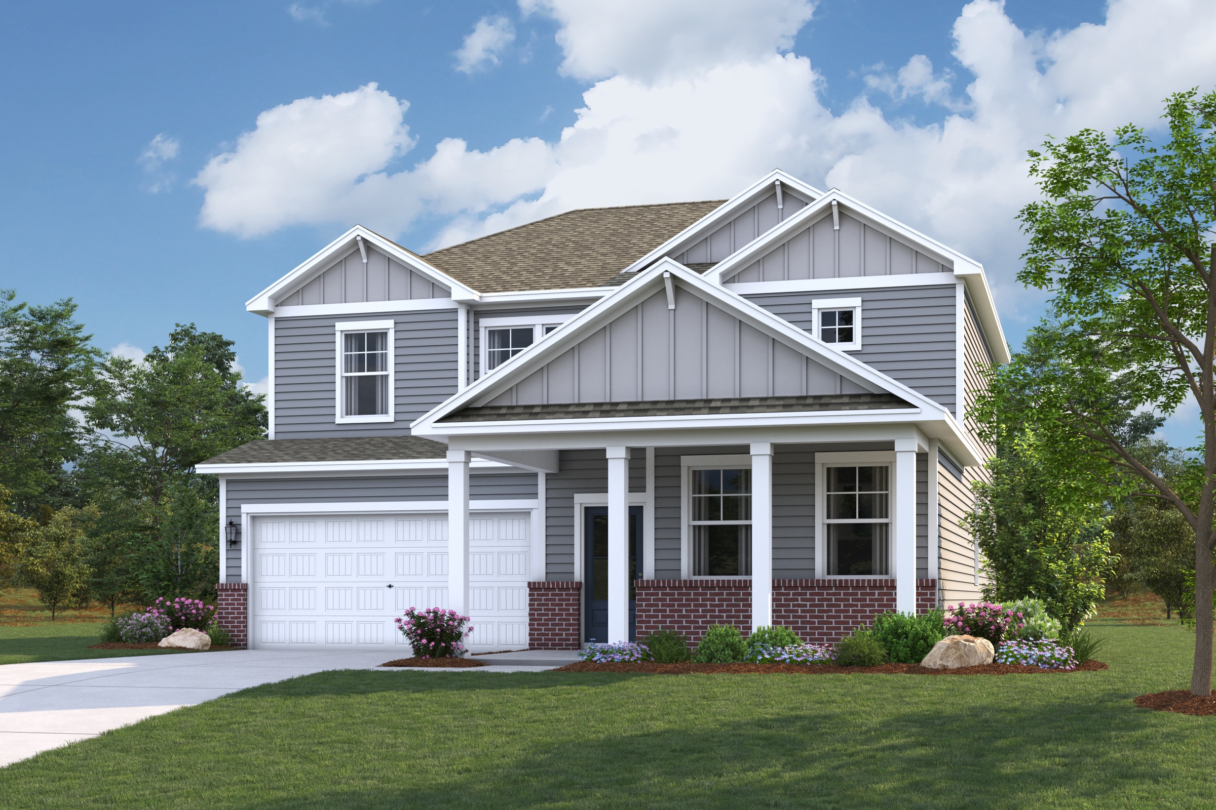 A house with a large front yard.