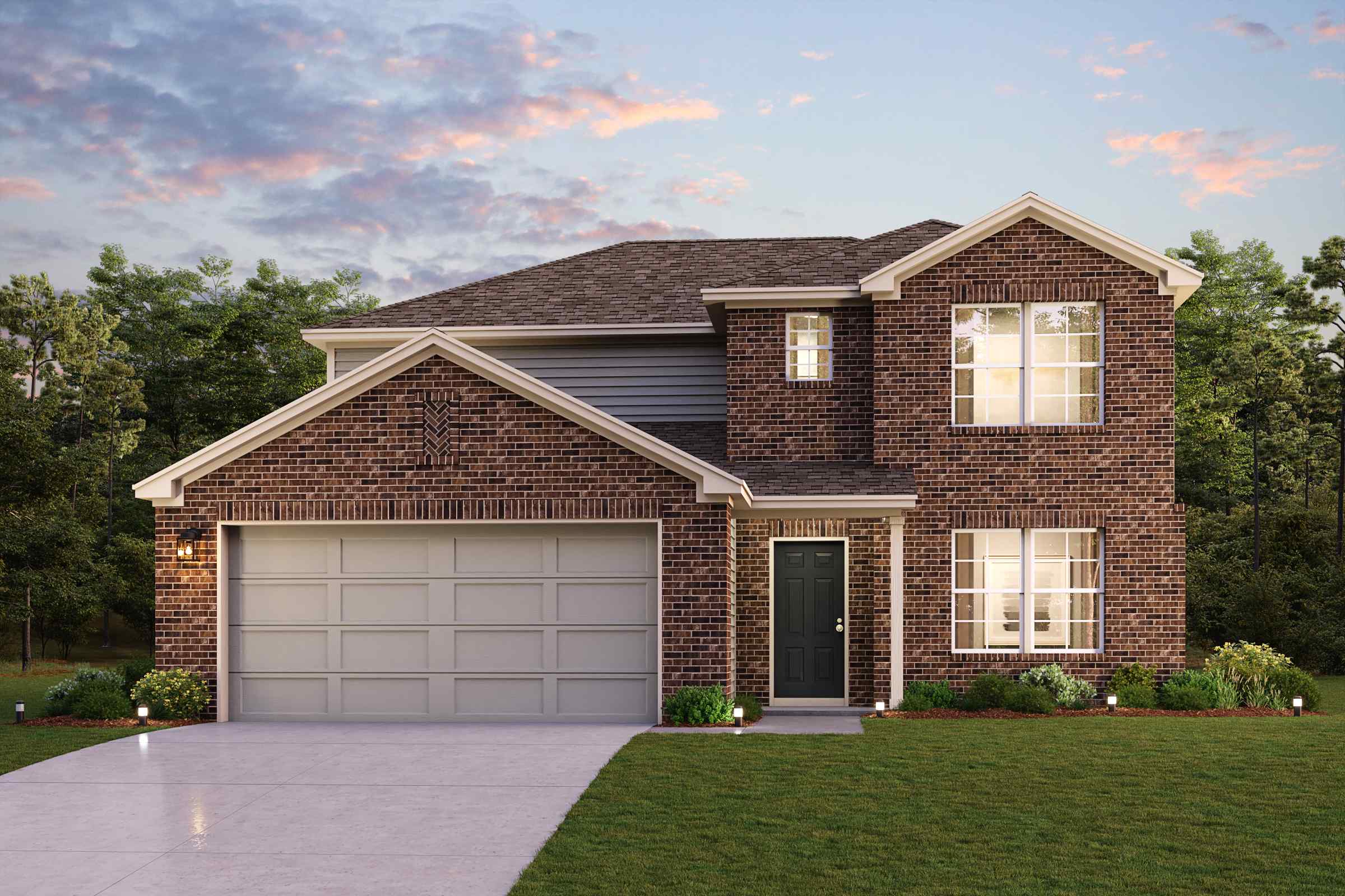 A house with a garage.