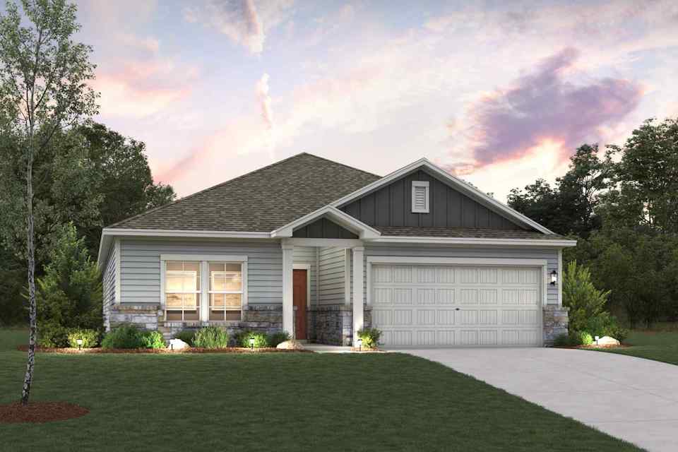 A house with a garage.