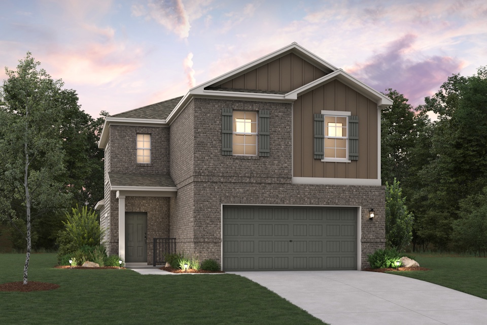 A house with a garage.