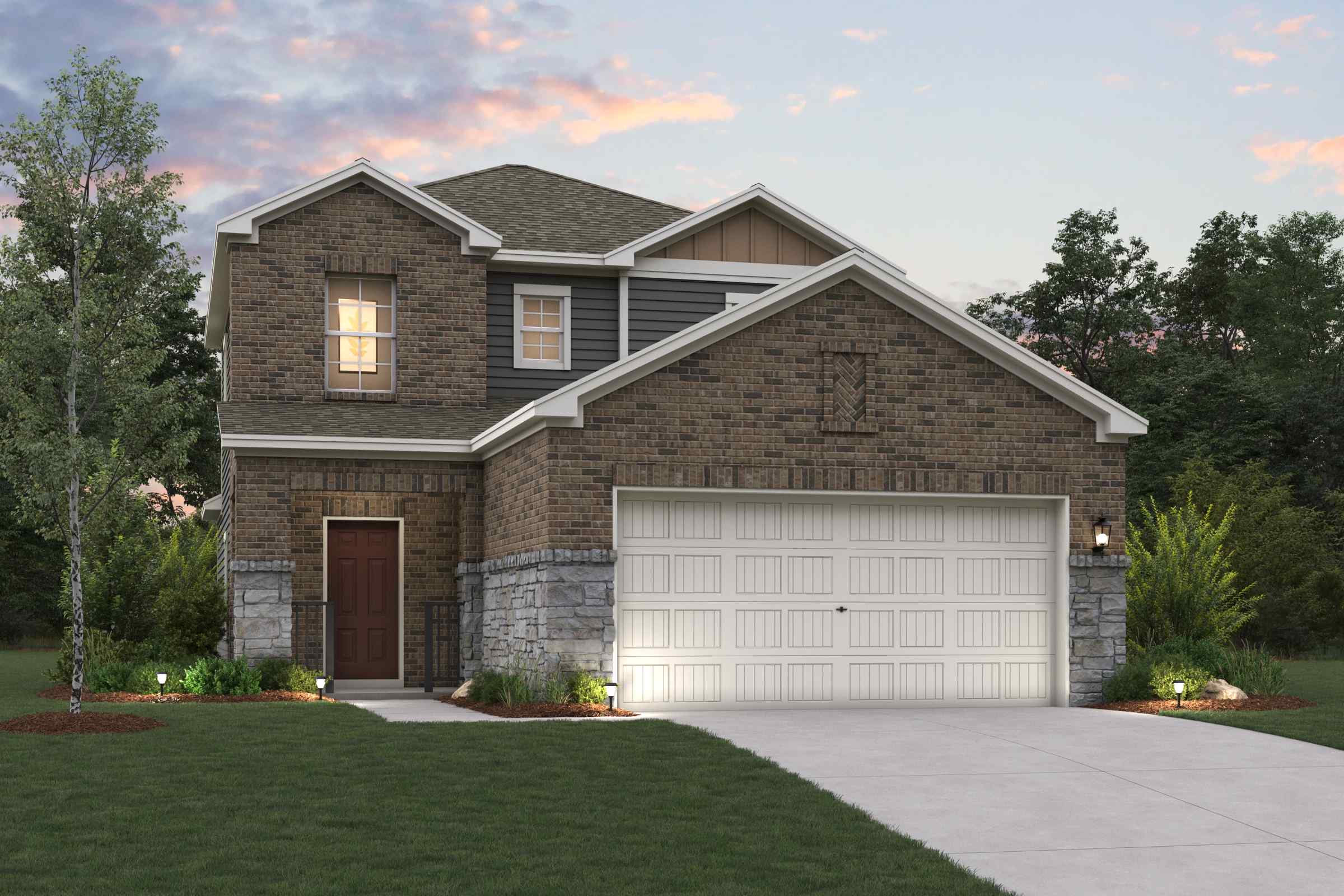 A house with a garage.