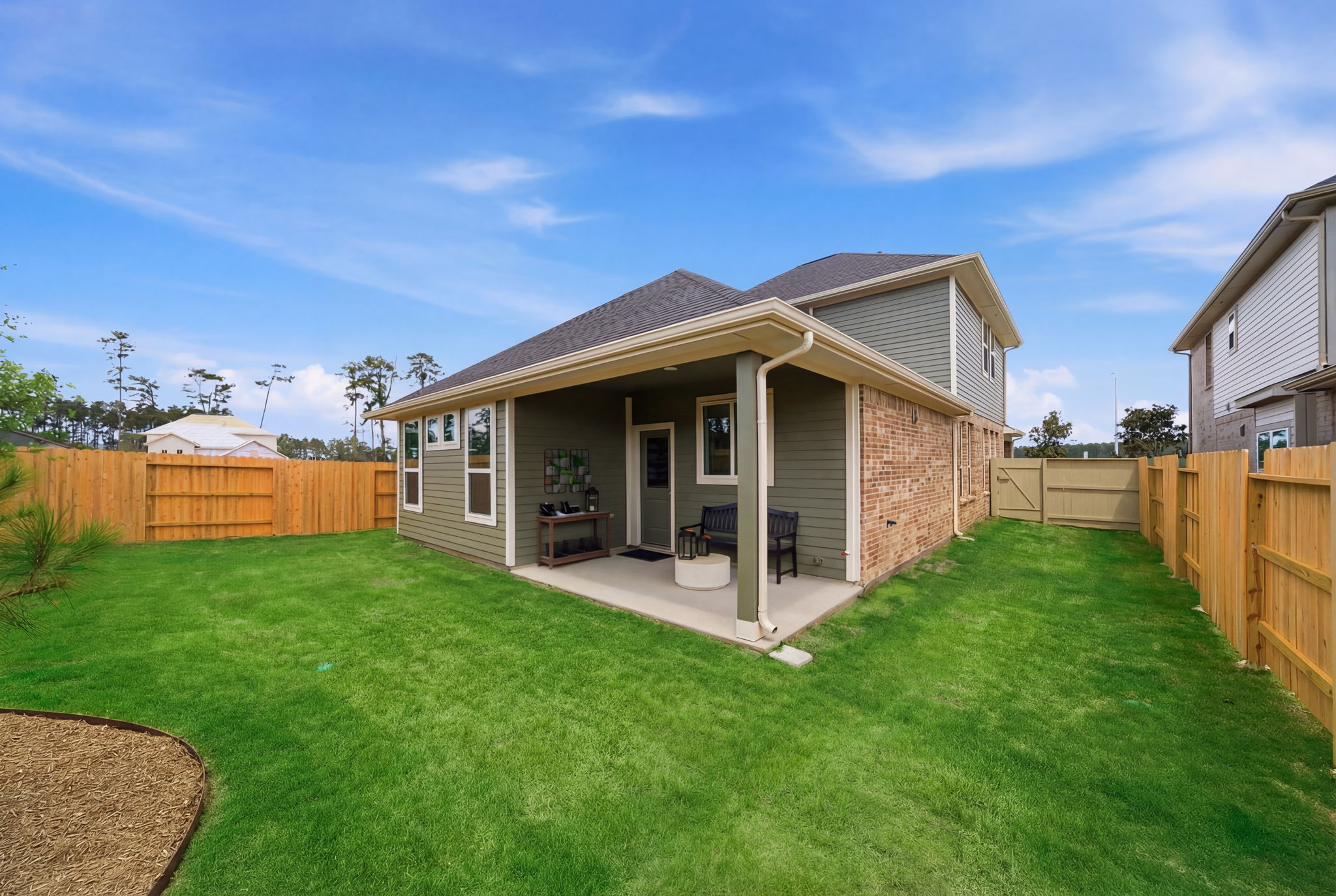 A house with a fence around it.