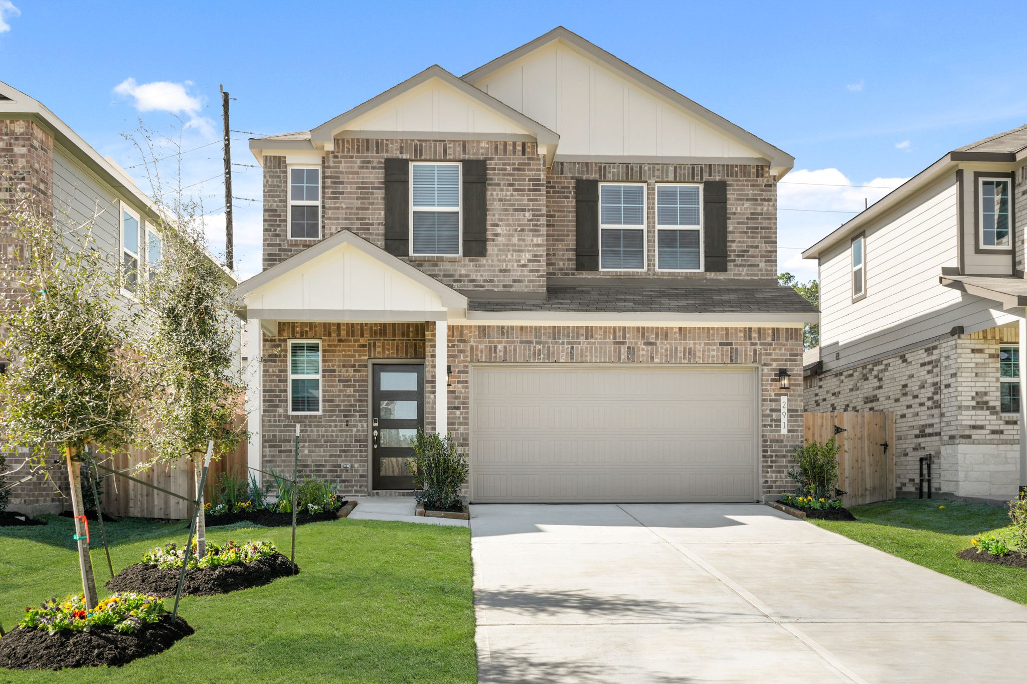 A house with a garage.