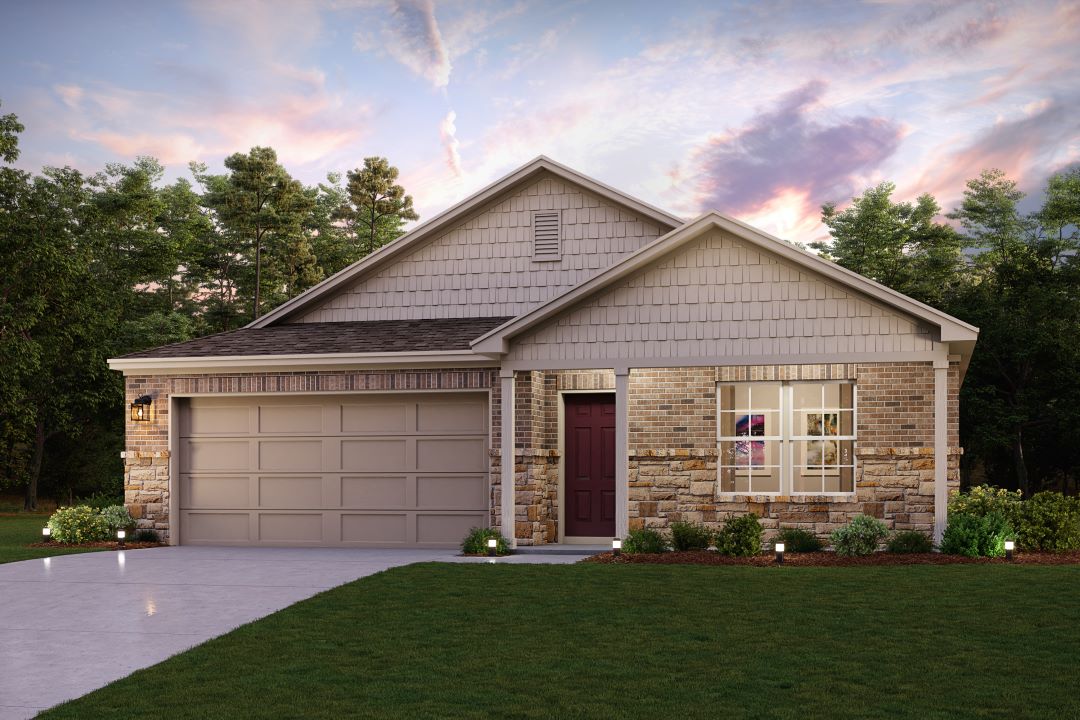 A house with a garage.