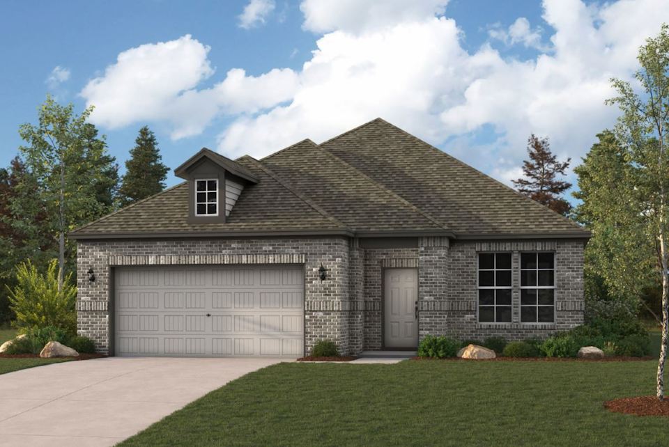 A house with a garage.