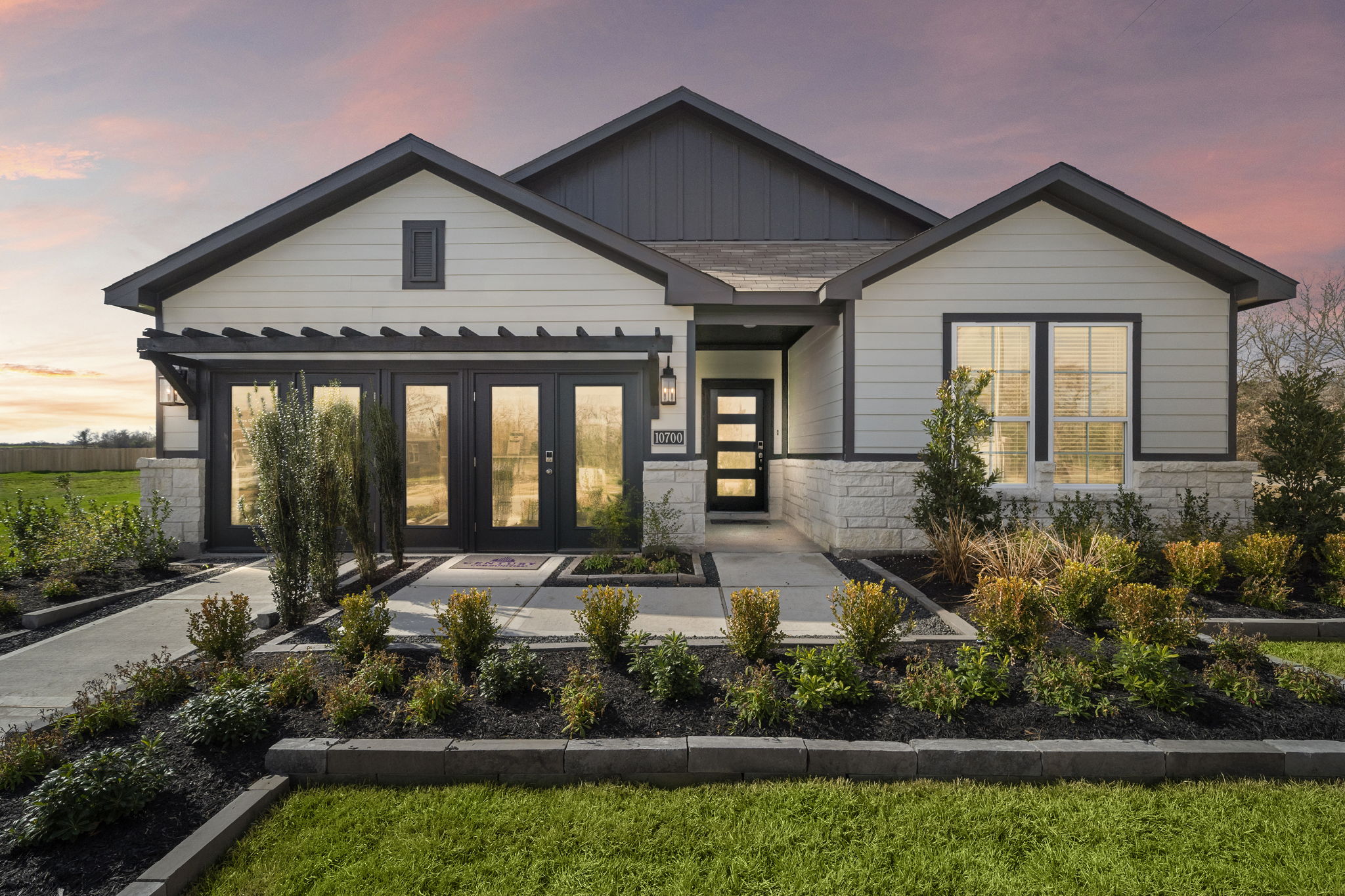 A house with a driveway.