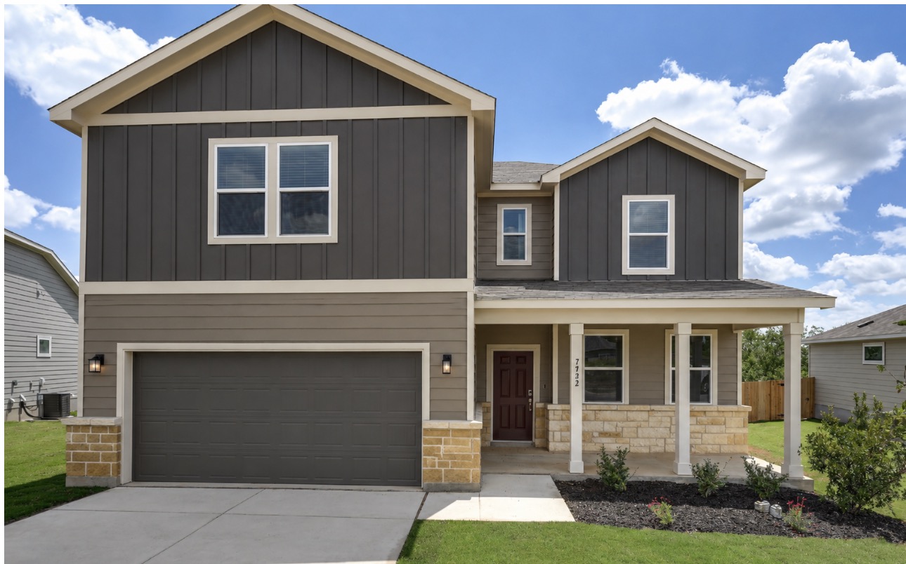 A house with a garage.