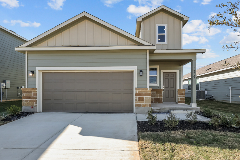 A house with a garage.