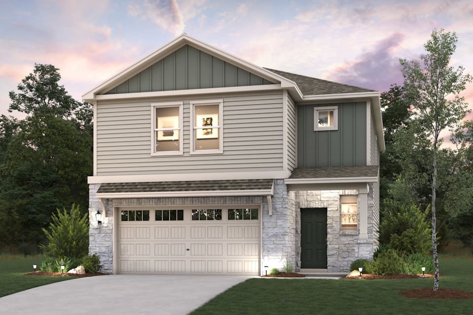 A house with a garage.