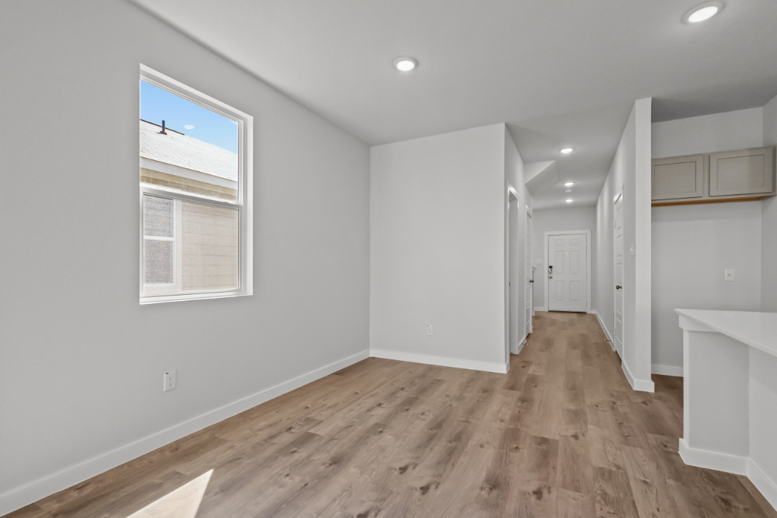 A room with white walls.