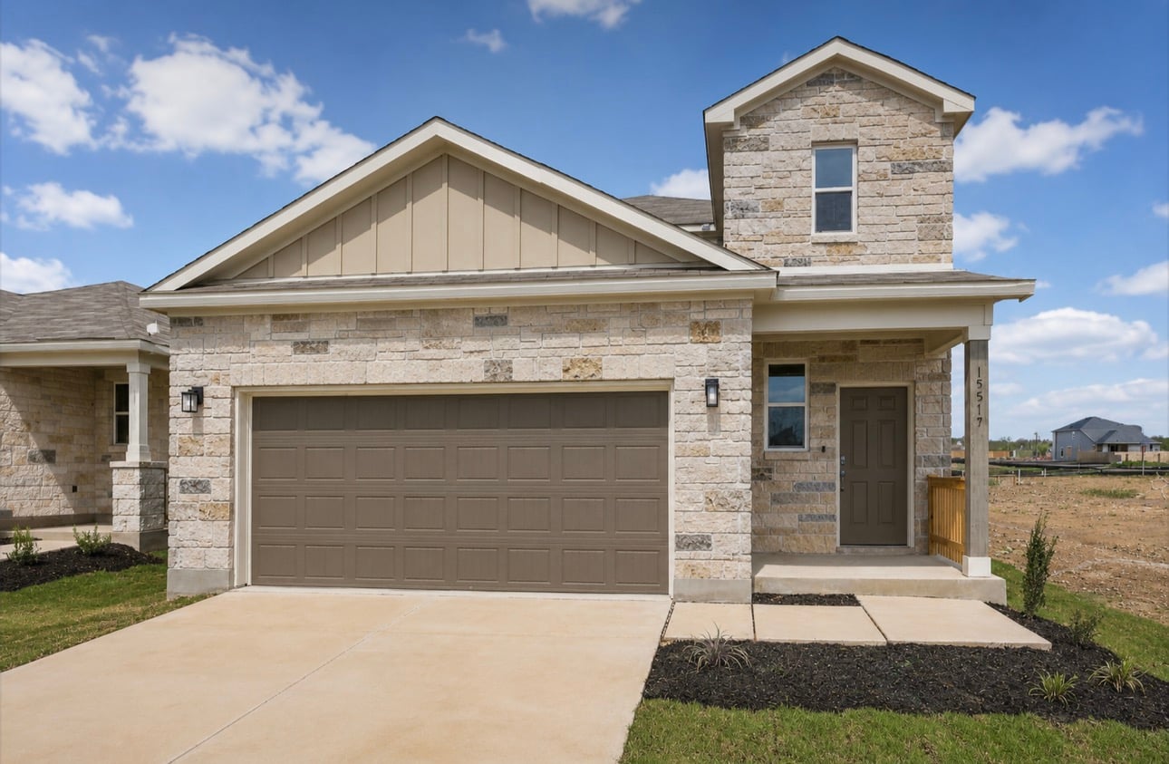 A house with a garage.
