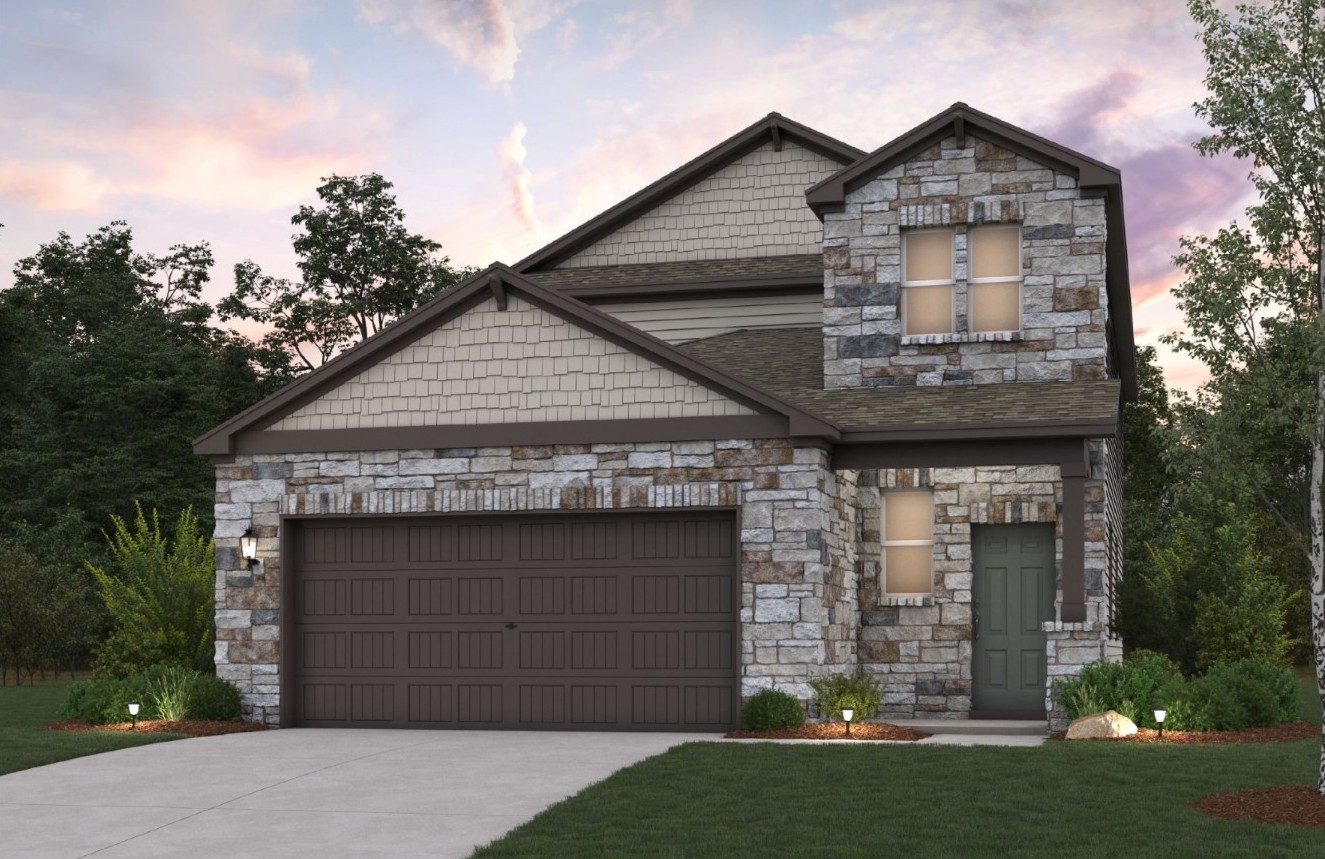 A house with a garage.