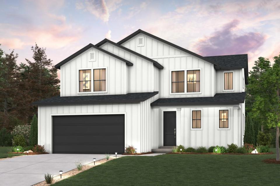 A house with a garage.