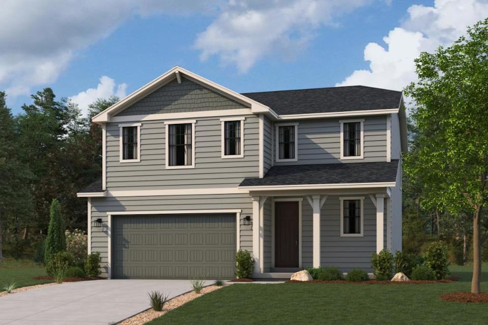 A house with a garage.