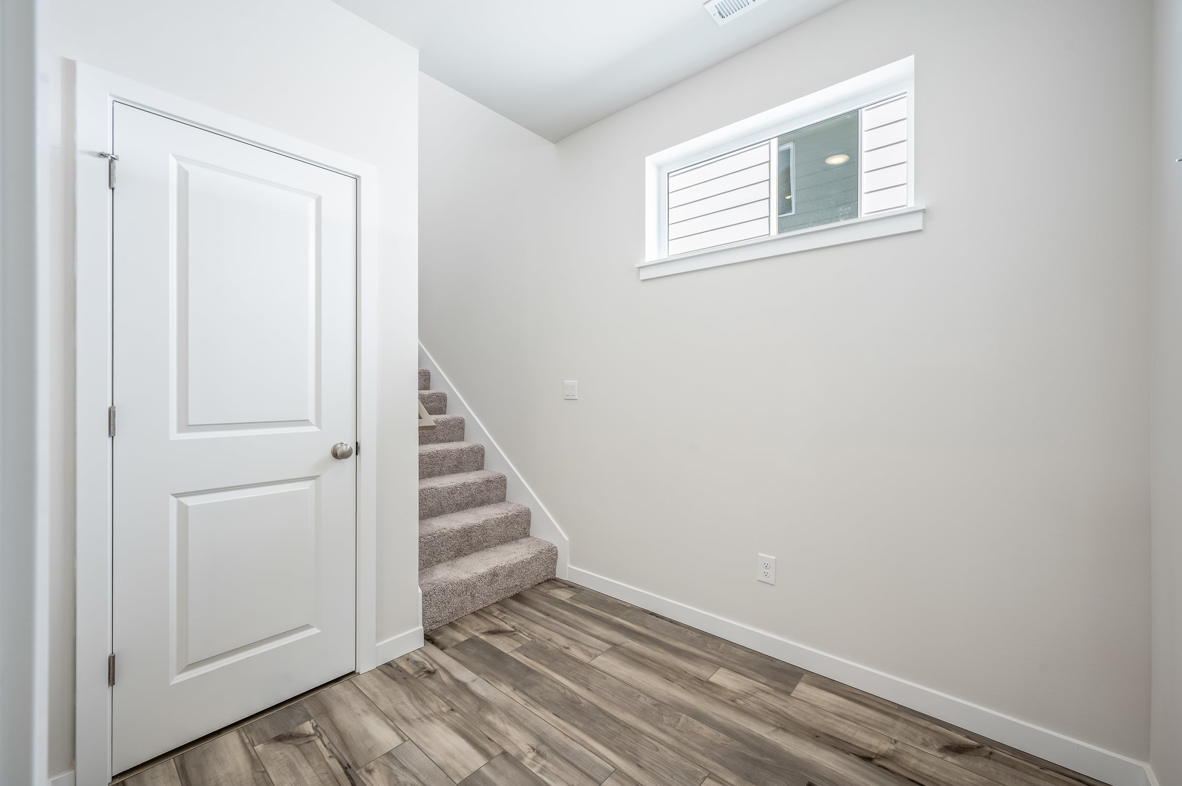 A room with white doors.