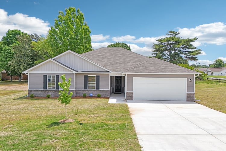 A house with a garage.