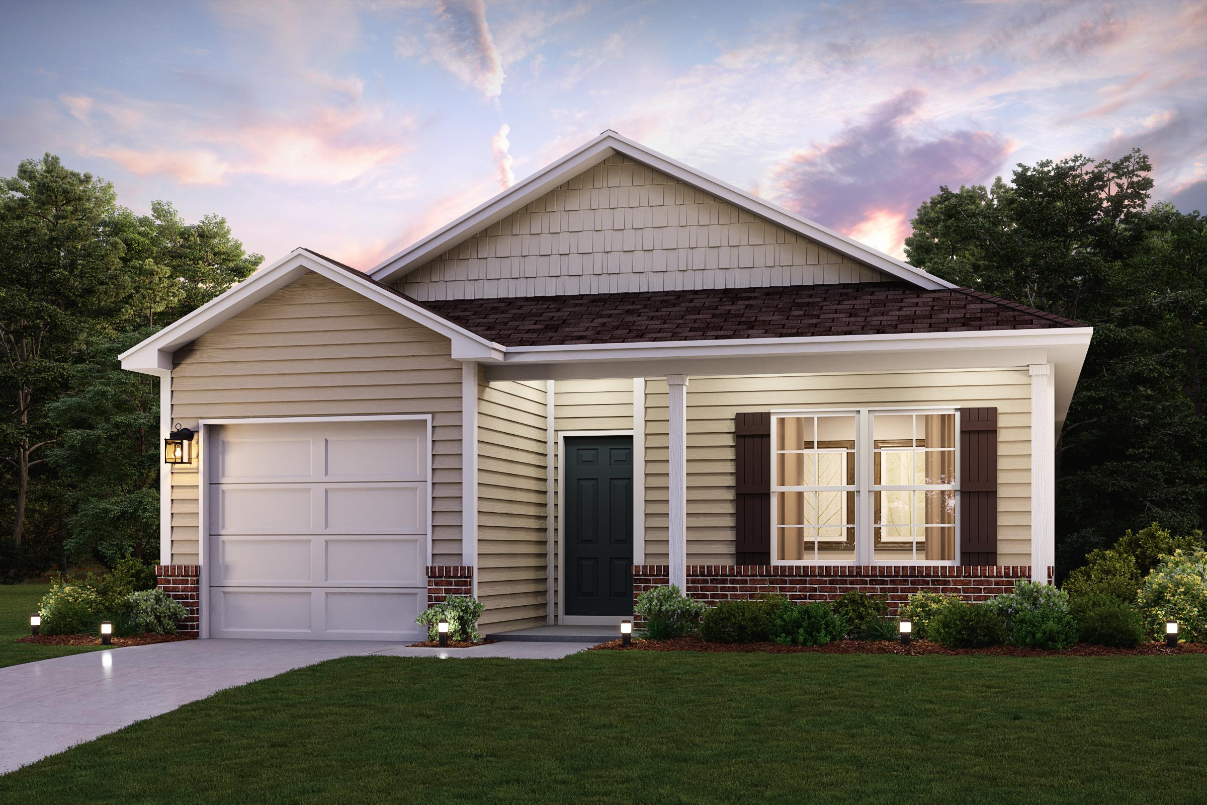 A house with a garage.