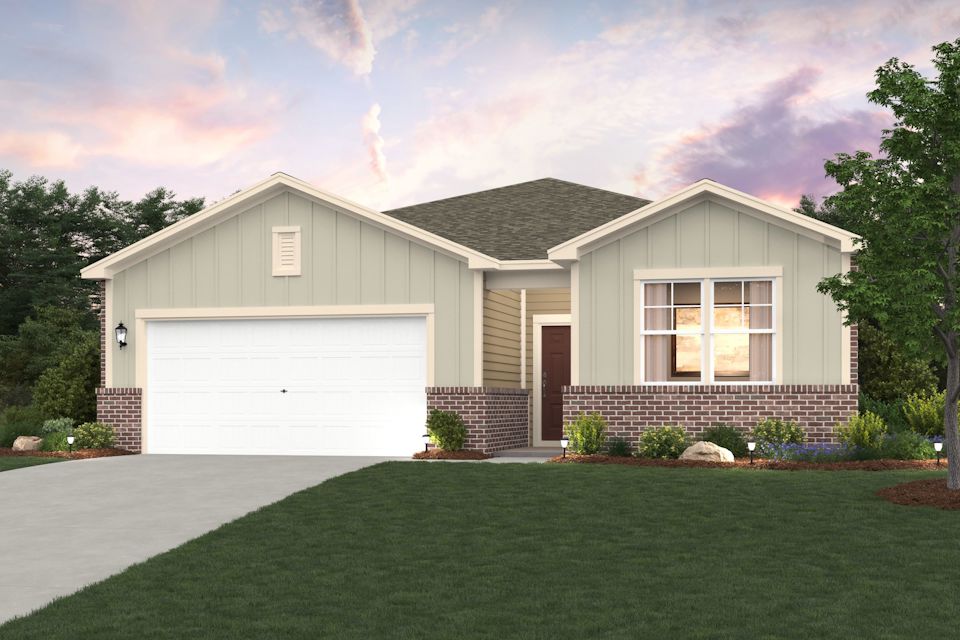 A house with a garage.