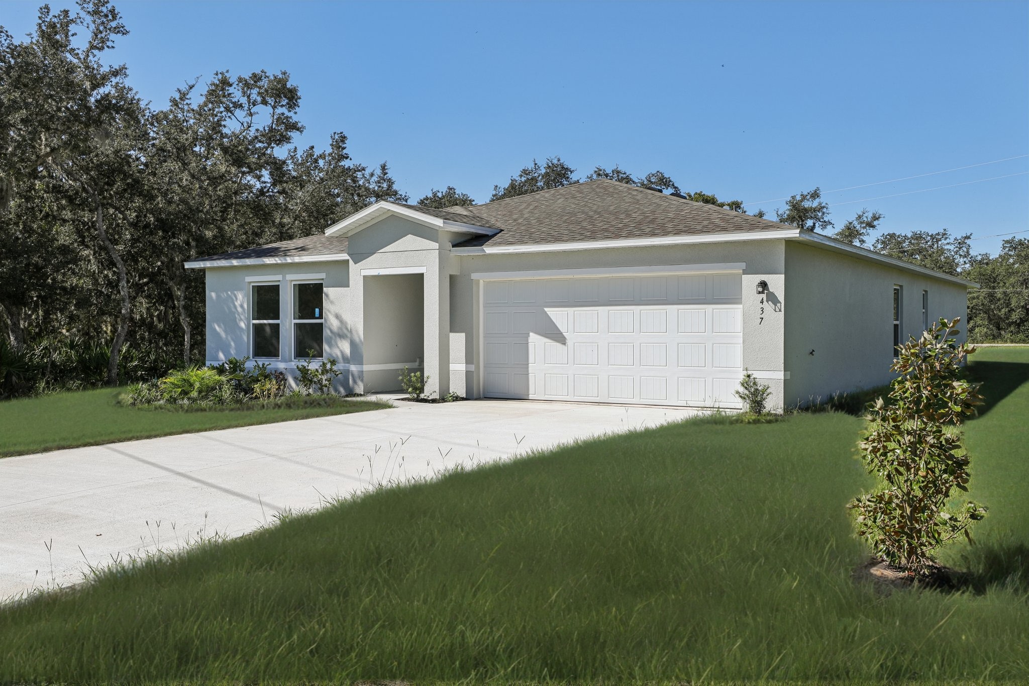 A house with a lawn.