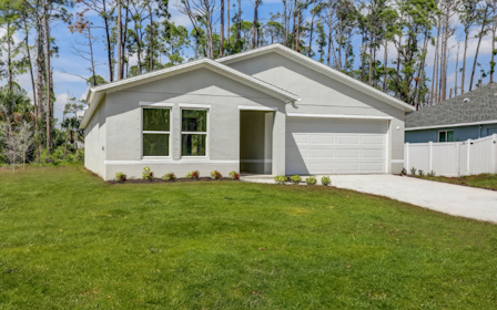A house with a garage.