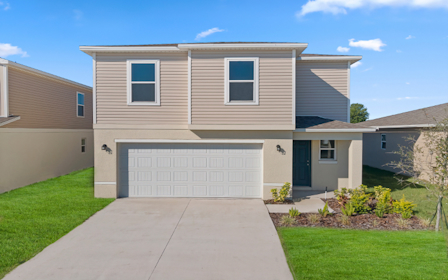 A house with a garage.