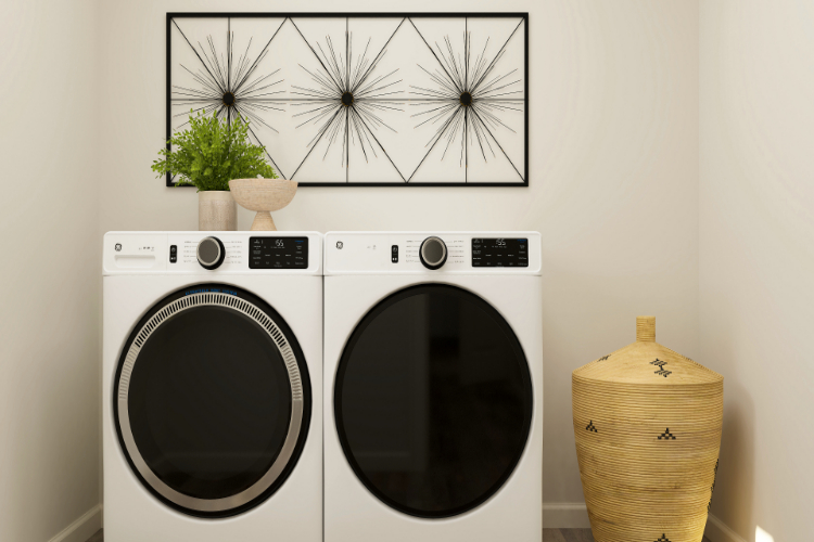 A white washing machine.