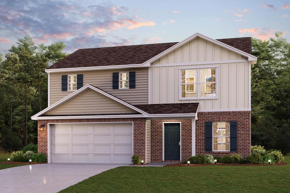 A house with a garage.