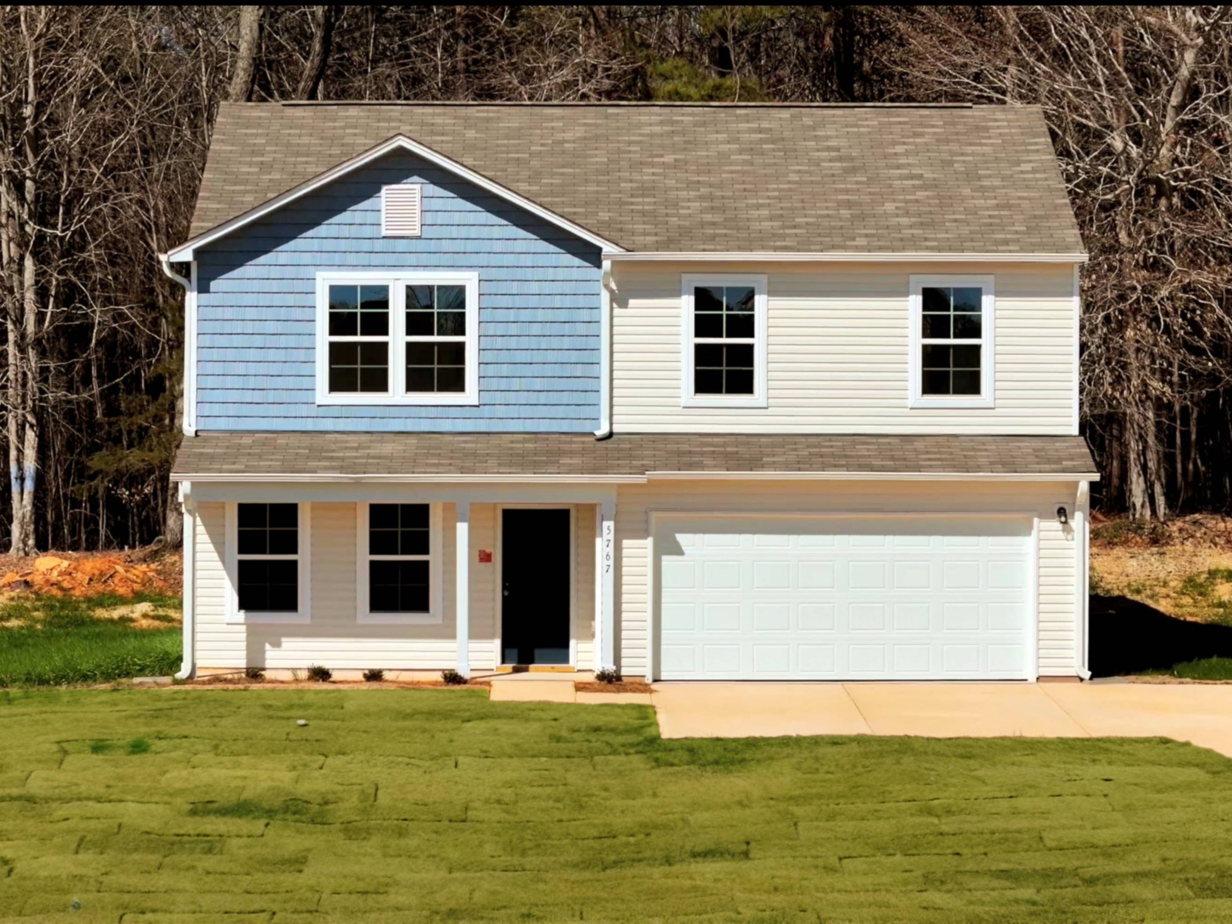 A house with a garage.